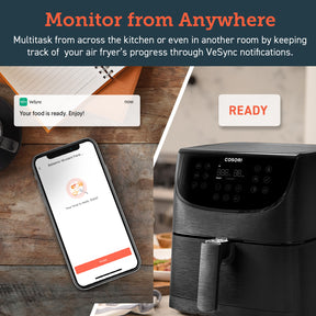 COSORI Smart Wifi Air Fryer 5.5L CS158-AF (Mobile Phone control with VeSync App, Google Assistant Voice control)